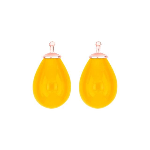 Bøhmisk kvartsglas dråbe farve25 m/rfg sølv - par - Urma.dk