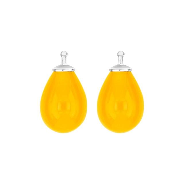 Bøhmisk kvartsglas dråbe farve25 m/rh sølv - par - Urma.dk