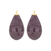 Bøhmisk kvartsglas dråbe farve27 m/fg sølv - par - Urma.dk