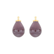 Bøhmisk kvartsglas dråbe farve27 m/fg sølv - par - Urma.dk