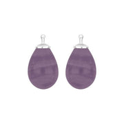 Bøhmisk kvartsglas dråbe farve27 m/rh sølv - par - Urma.dk