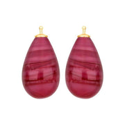 Bøhmisk kvartsglas dråbe farve28 m/fg sølv - par - Urma.dk