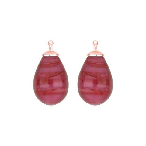 Bøhmisk kvartsglas dråbe farve28 m/rfg sølv - par - Urma.dk