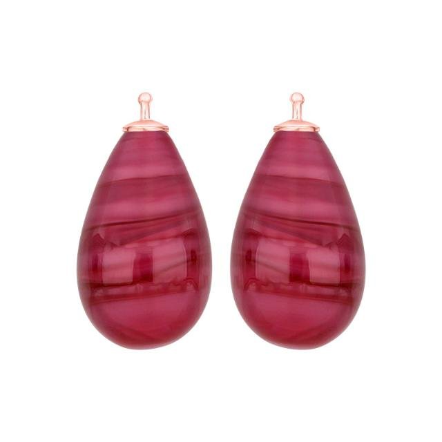 Bøhmisk kvartsglas dråbe farve28 m/rfg sølv - par - Urma.dk