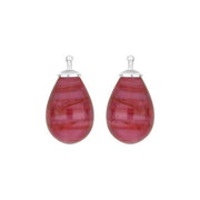 Bøhmisk kvartsglas dråbe farve28 m/rh sølv - par - Urma.dk