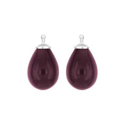 Bøhmisk kvartsglas dråbe farve32 m/rh sølv - par - Urma.dk