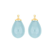 Bøhmisk kvartsglas dråbe farve35 m/fg sølv - par - Urma.dk