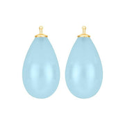 Bøhmisk kvartsglas dråbe farve35 m/fg sølv - par - Urma.dk