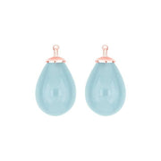 Bøhmisk kvartsglas dråbe farve35 m/rfg sølv - par - Urma.dk