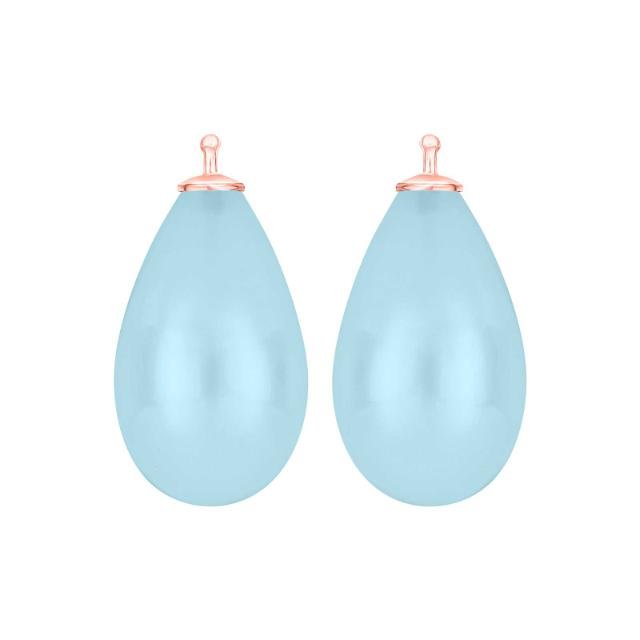 Bøhmisk kvartsglas dråbe farve35 m/rfg sølv - par - Urma.dk