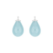 Bøhmisk kvartsglas dråbe farve35 m/rh sølv - par - Urma.dk