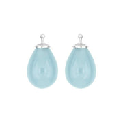 Bøhmisk kvartsglas dråbe farve35 m/rh sølv - par - Urma.dk