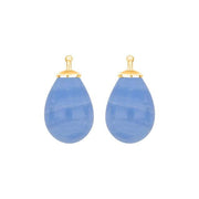 Bøhmisk kvartsglas dråbe farve36 m/fg sølv - par - Urma.dk