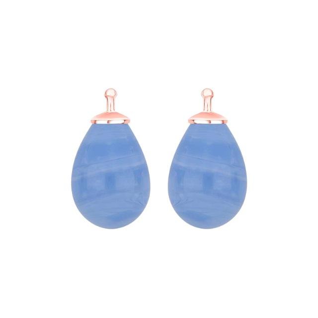 Bøhmisk kvartsglas dråbe farve36 m/rfg sølv - par - Urma.dk