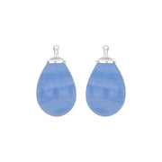 Bøhmisk kvartsglas dråbe farve36 m/rh sølv - par - Urma.dk