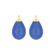 Bøhmisk kvartsglas dråbe farve39 m/fg sølv - par - Urma.dk