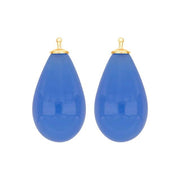 Bøhmisk kvartsglas dråbe farve39 m/fg sølv - par - Urma.dk