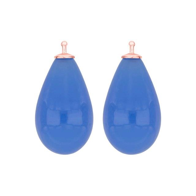 Bøhmisk kvartsglas dråbe farve39 m/rfg sølv - par - Urma.dk