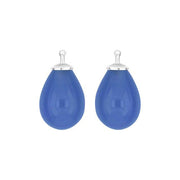 Bøhmisk kvartsglas dråbe farve39 m/rh sølv - par - Urma.dk