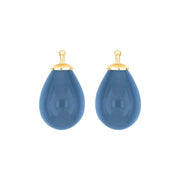 Bøhmisk kvartsglas dråbe farve42 m/fg sølv - par - Urma.dk