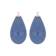 Bøhmisk kvartsglas dråbe farve42 m/rfg sølv - par - Urma.dk