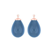 Bøhmisk kvartsglas dråbe farve42 m/rfg sølv - par - Urma.dk