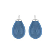 Bøhmisk kvartsglas dråbe farve42 m/rh sølv - par - Urma.dk