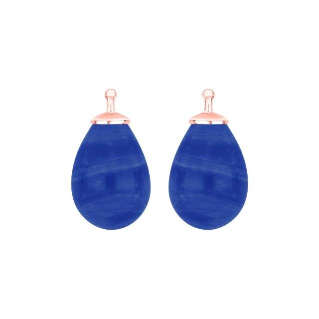 Bøhmisk kvartsglas dråbe farve45 m/rfg sølv - par - Urma.dk