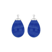 Bøhmisk kvartsglas dråbe farve45 m/rh sølv - par - Urma.dk