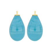 Bøhmisk kvartsglas dråbe farve48 m/fg sølv - par - Urma.dk