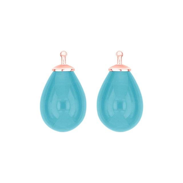 Bøhmisk kvartsglas dråbe farve48 m/rfg sølv - par - Urma.dk