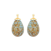 Bøhmisk kvartsglas dråbe farve49 m/fg sølv - par - Urma.dk