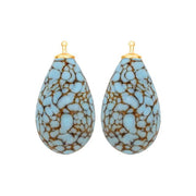 Bøhmisk kvartsglas dråbe farve49 m/fg sølv - par - Urma.dk