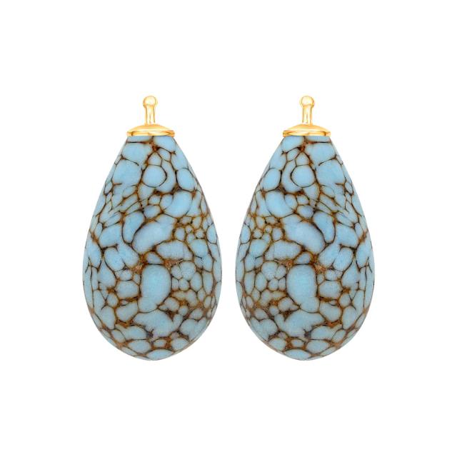 Bøhmisk kvartsglas dråbe farve49 m/fg sølv - par - Urma.dk