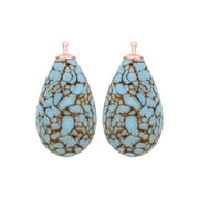 Bøhmisk kvartsglas dråbe farve49 m/rfg sølv - par - Urma.dk