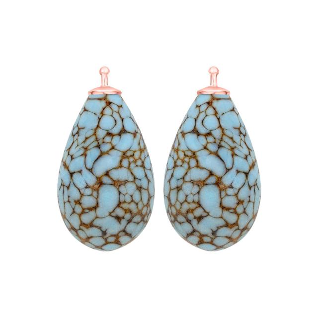 Bøhmisk kvartsglas dråbe farve49 m/rfg sølv - par - Urma.dk