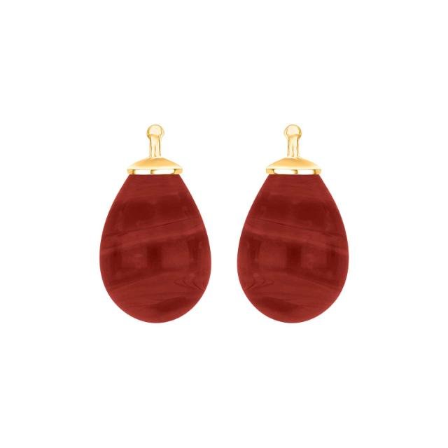 Bøhmisk kvartsglas dråbe farve50 m/fg sølv - par - Urma.dk