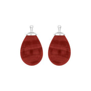 Bøhmisk kvartsglas dråbe farve50 m/rh sølv - par - Urma.dk