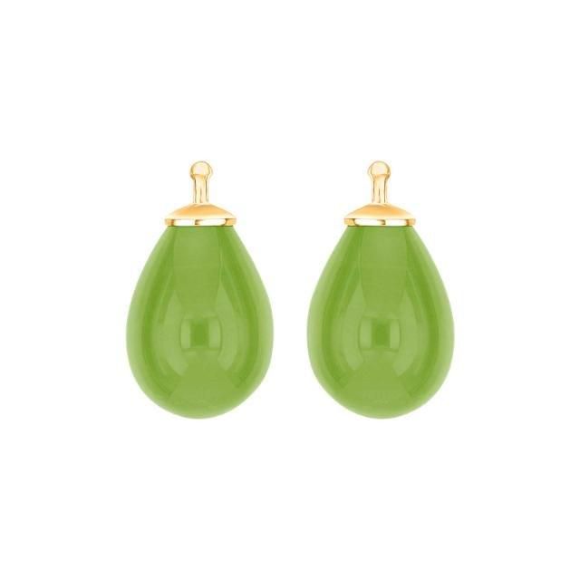 Bøhmisk kvartsglas dråbe farve51 m/fg sølv - par - Urma.dk