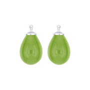 Bøhmisk kvartsglas dråbe farve51 m/rh sølv - par - Urma.dk