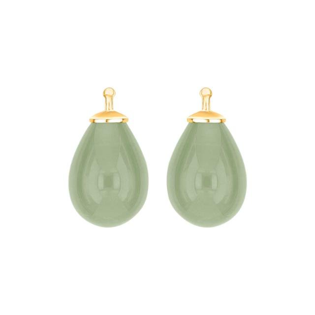 Bøhmisk kvartsglas dråbe farve52 m/fg sølv - par - Urma.dk