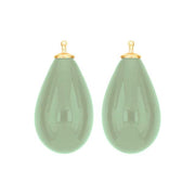 Bøhmisk kvartsglas dråbe farve52 m/fg sølv - par - Urma.dk