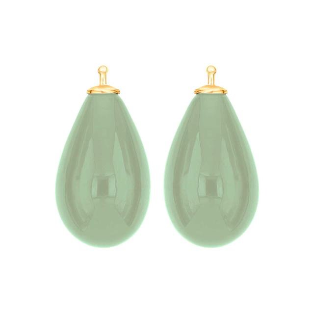 Bøhmisk kvartsglas dråbe farve52 m/fg sølv - par - Urma.dk