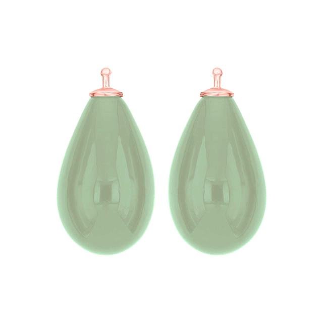 Bøhmisk kvartsglas dråbe farve52 m/rfg sølv - par - Urma.dk