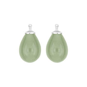 Bøhmisk kvartsglas dråbe farve52 m/rh sølv - par - Urma.dk