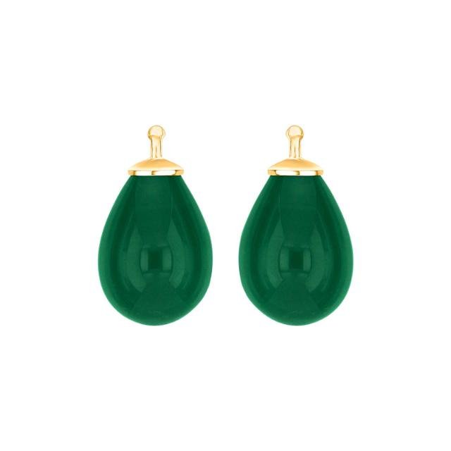 Bøhmisk kvartsglas dråbe farve53 m/fg sølv - par - Urma.dk