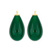 Bøhmisk kvartsglas dråbe farve53 m/fg sølv - par - Urma.dk