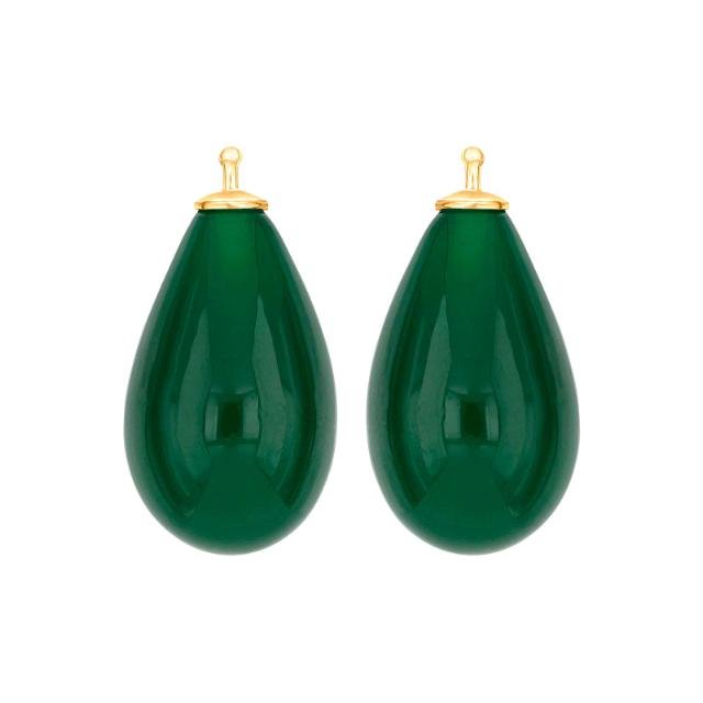 Bøhmisk kvartsglas dråbe farve53 m/fg sølv - par - Urma.dk