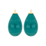 Bøhmisk kvartsglas dråbe farve58 m/fg sølv - par - Urma.dk