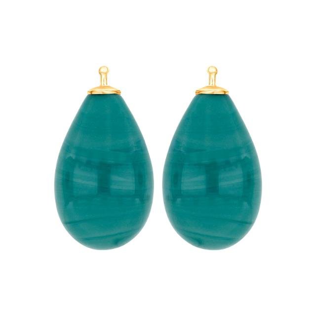 Bøhmisk kvartsglas dråbe farve58 m/fg sølv - par - Urma.dk